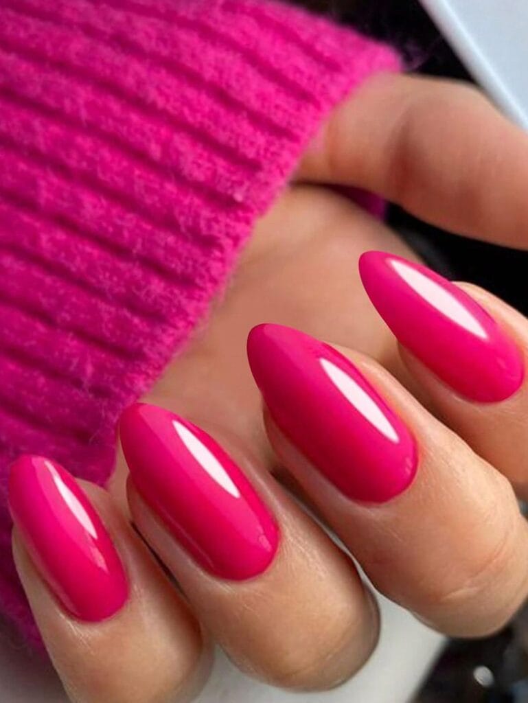fall Hot Pink Nails