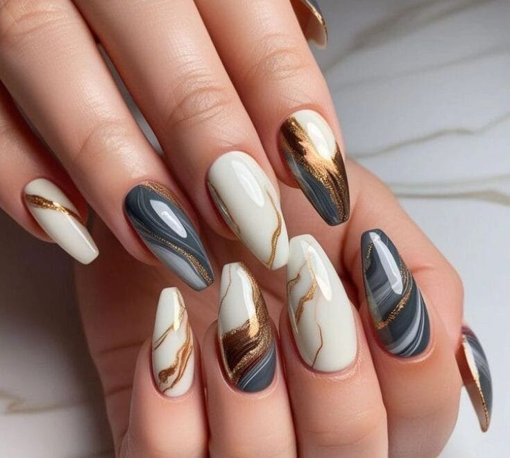 24 Amazing Marbled Nails Designs For Fall – Earthy, Witchy, and Soft Styles