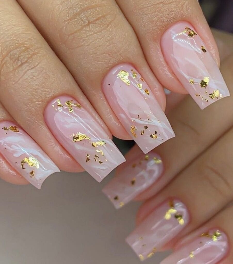 Rose Gold Marble Nails