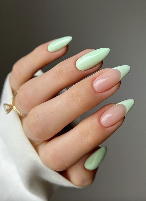 fall Tropical Green Nails