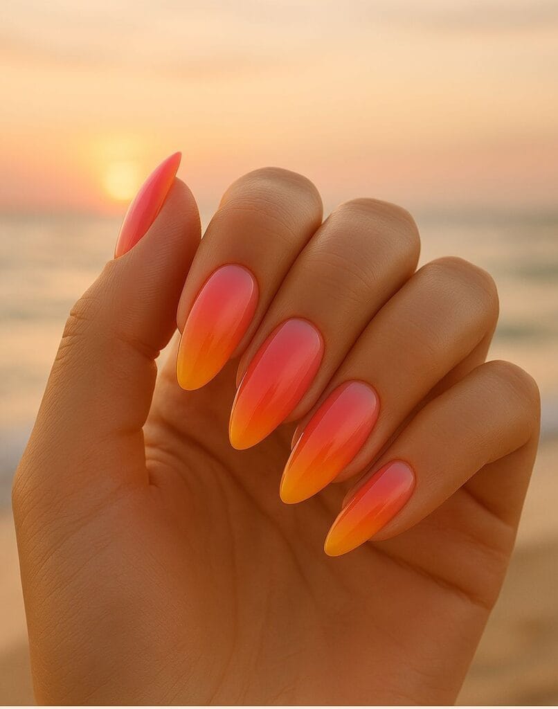 fall Sunset Ombre Nails