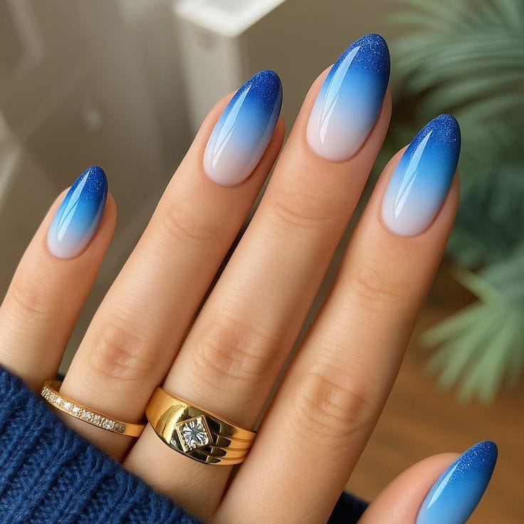 fall Ocean-Inspired Blue Nails