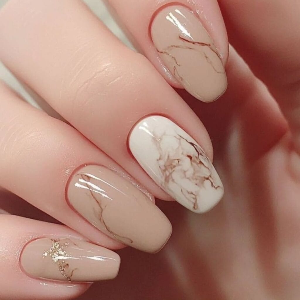 Nude Marble Nails
