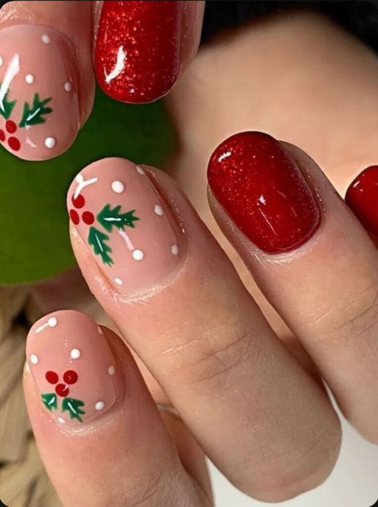 Minimalist Christmas Nail Art