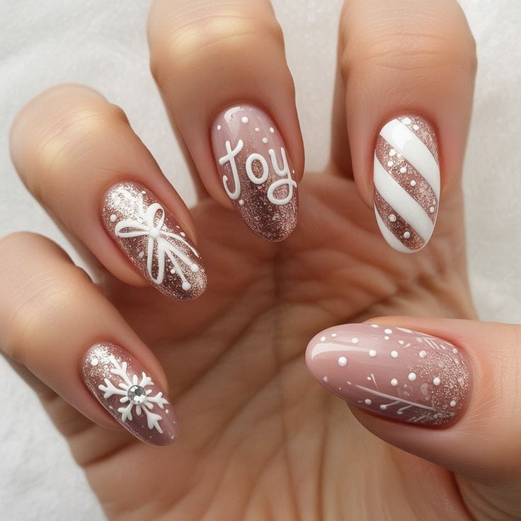 Pastel Holiday Nails for a Modern Twist