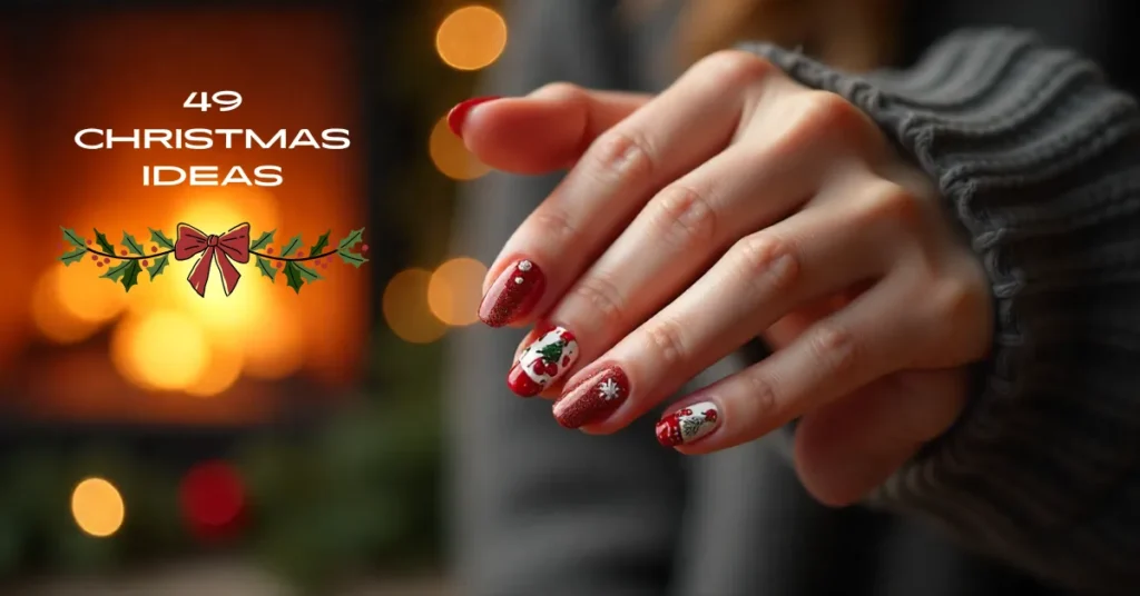 49 Simple & Easy Christmas Nail Ideas and Designs