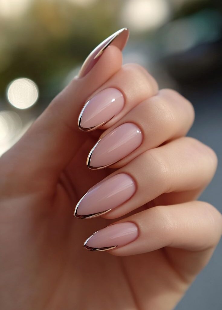 Blush Pink Almond Shape nails