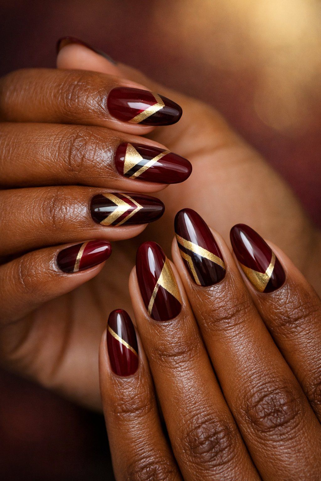 Burgundy and Gold Marble