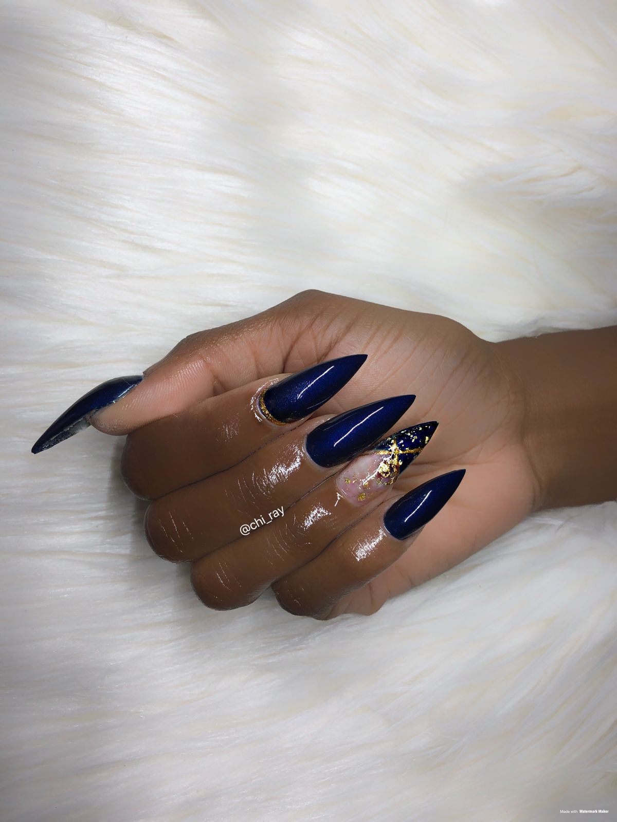 Midnight Blue with Gold Foil